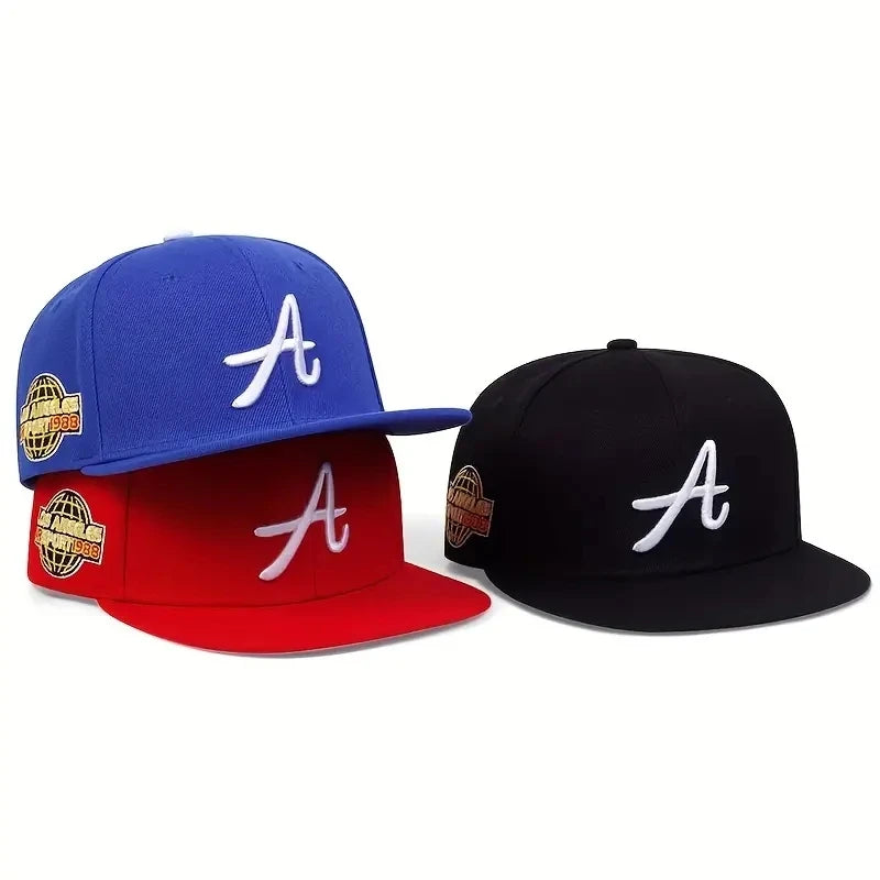 Casual Hip-Hop Punk Letter Embroidered Flat-Brimmed Baseball Cap Snapback Cap
