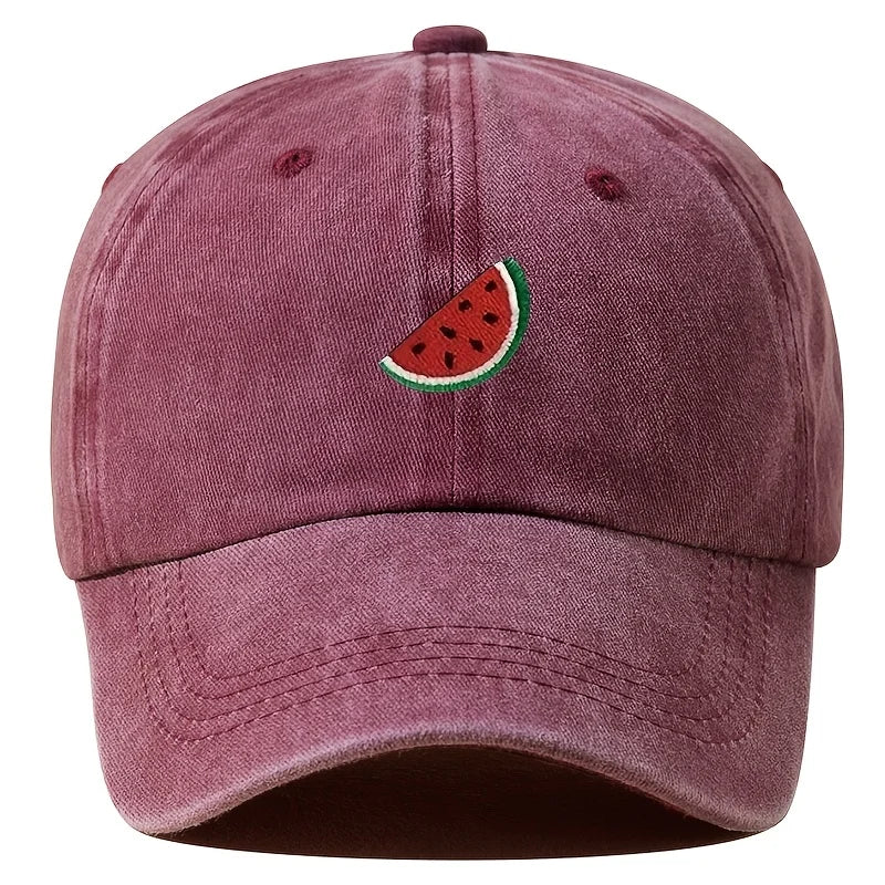 Four Season Baseball Cap With Watermelon Print Pattern For Both Men And Women