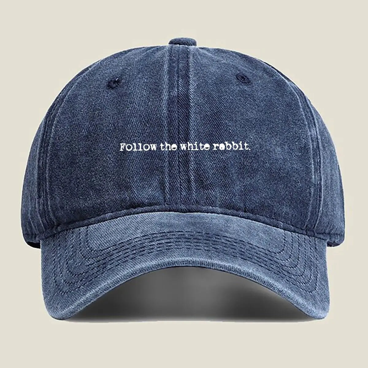 Follow the white rabbit Alice in Wonderland The Washed Baseball Cap