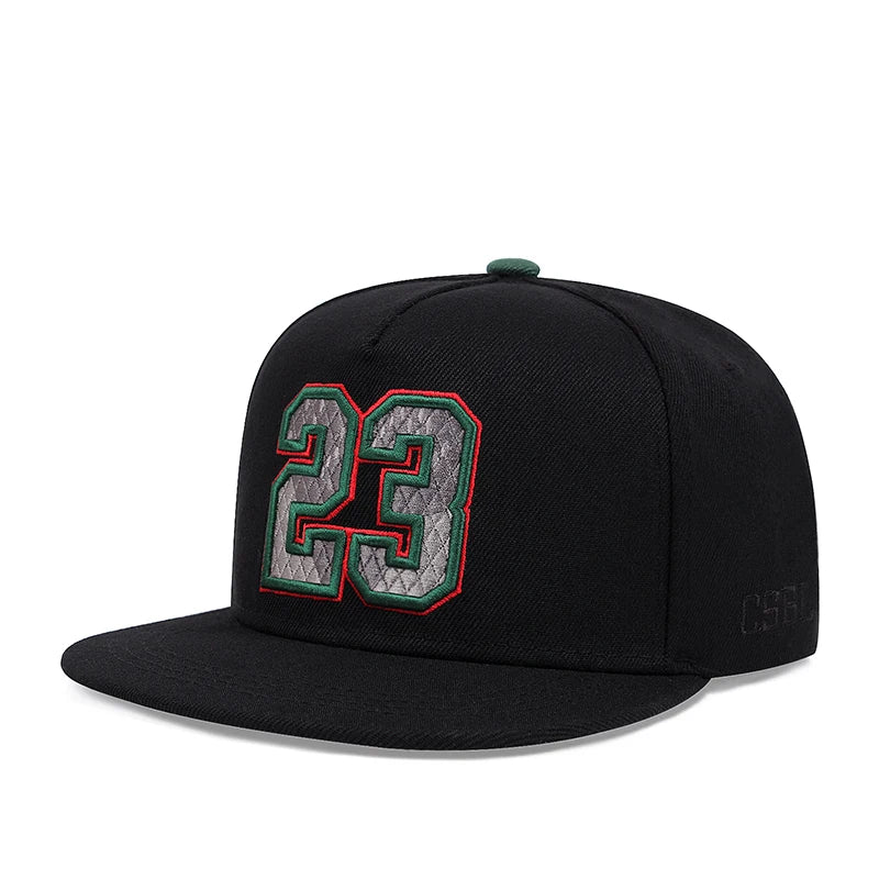Digital 23 3D Embroidered Fashion Baseball Hat Sports Sunshade Hat Snapback Cap