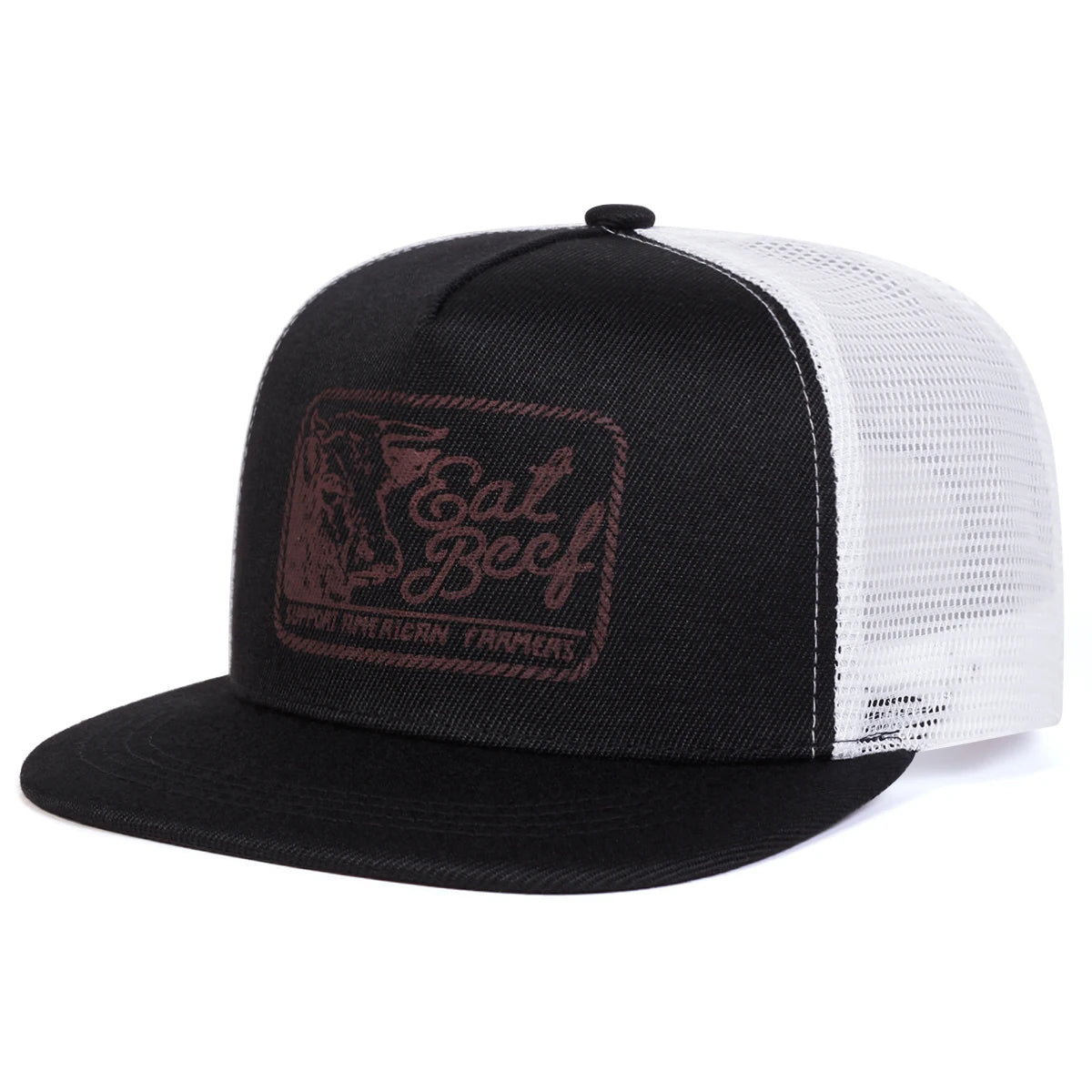 Unisex EAT BEEF Letter Embroidery Hip-hop Hat Snapback Cap