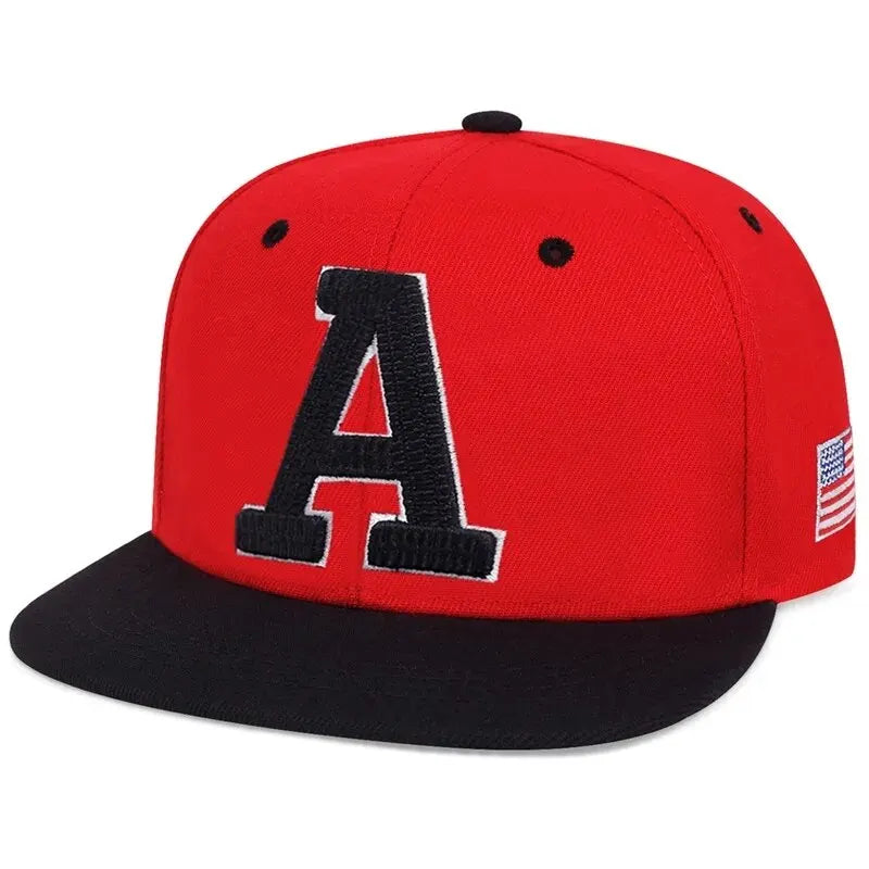 Unisex Simple Letter A Embroidery Hip-hop Hats Snapback Caps Sunscreen Hat