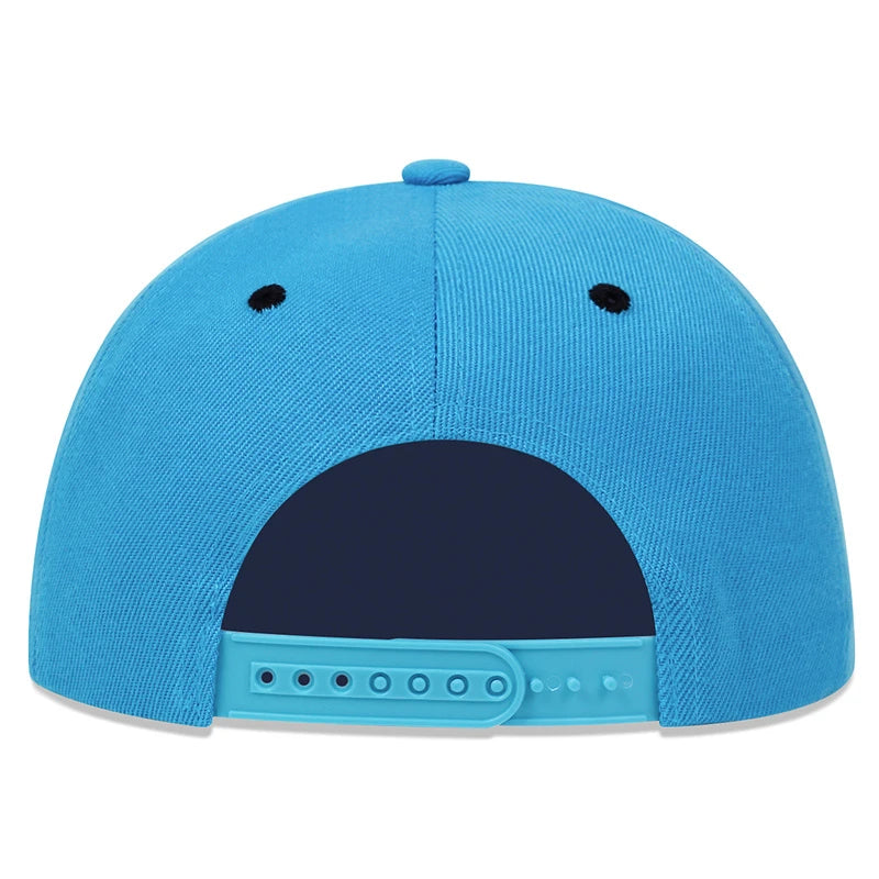 Cartoon Big Eyes Cookie Bite Blue Snapback Hat Adults