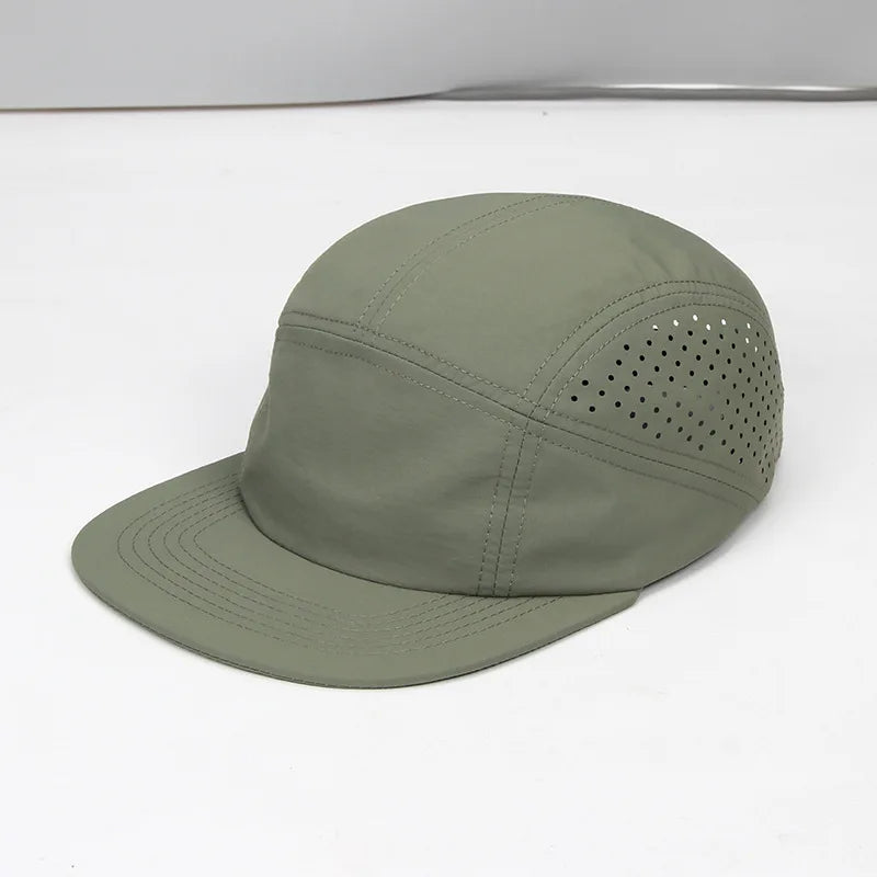 Quick Drying Nylon 5 Panel Snapback Hat For Men Women