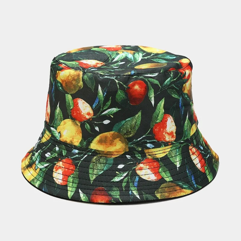 2022 18 Style Cotton Fruit Pattern Print Bucket Hat Fisherman Hat For Men And Women
