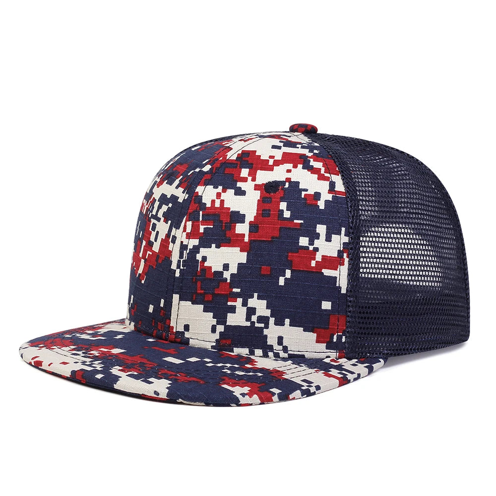 Fashion Hip Hop Baseball Cap Checkered Pattern Print Trucker Caps Cotton Snapback Hat
