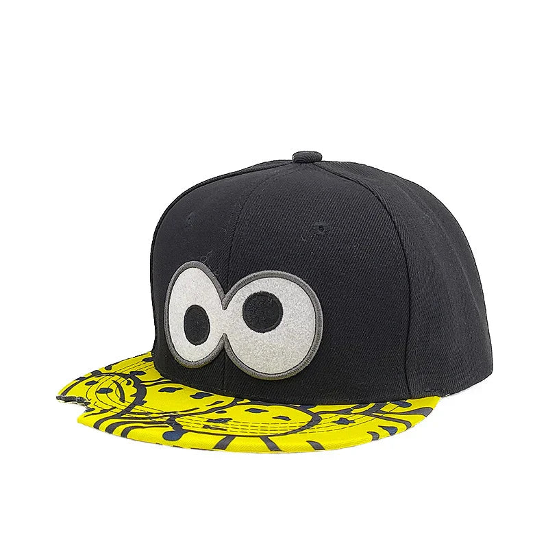 Eye PIZZA Embroidered Cartoon Flat-rim Hat