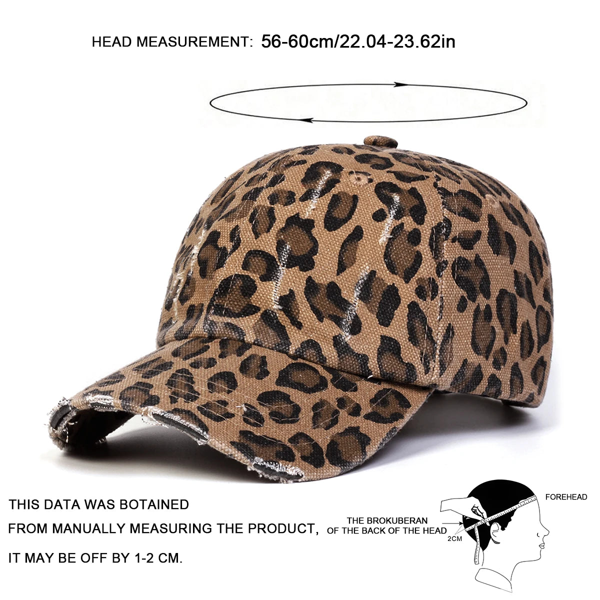 Unisex Leopard Print with Holes Baseball Caps Sunscreen Hat Sports Cap