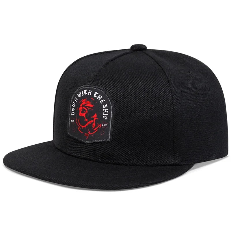 Unisex Skeleton Head Ship Anchor Embroidery Hip-hop Hats