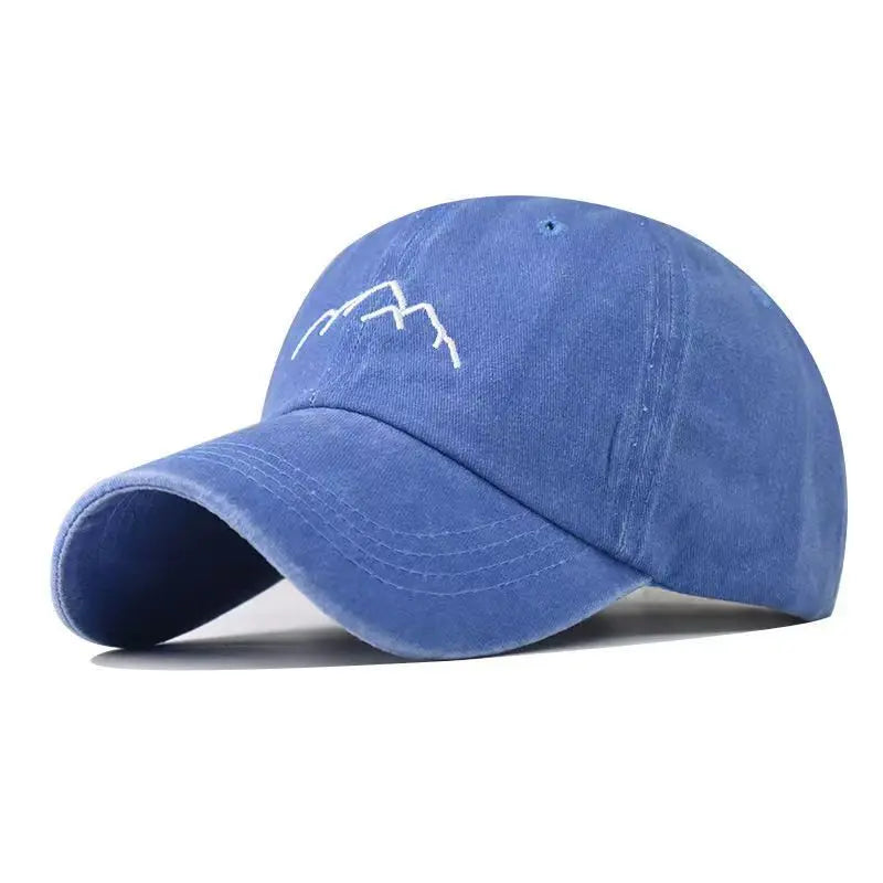 Unisex Washed Cotton Cap Mountain Embroidery Vintage Baseball Cap
