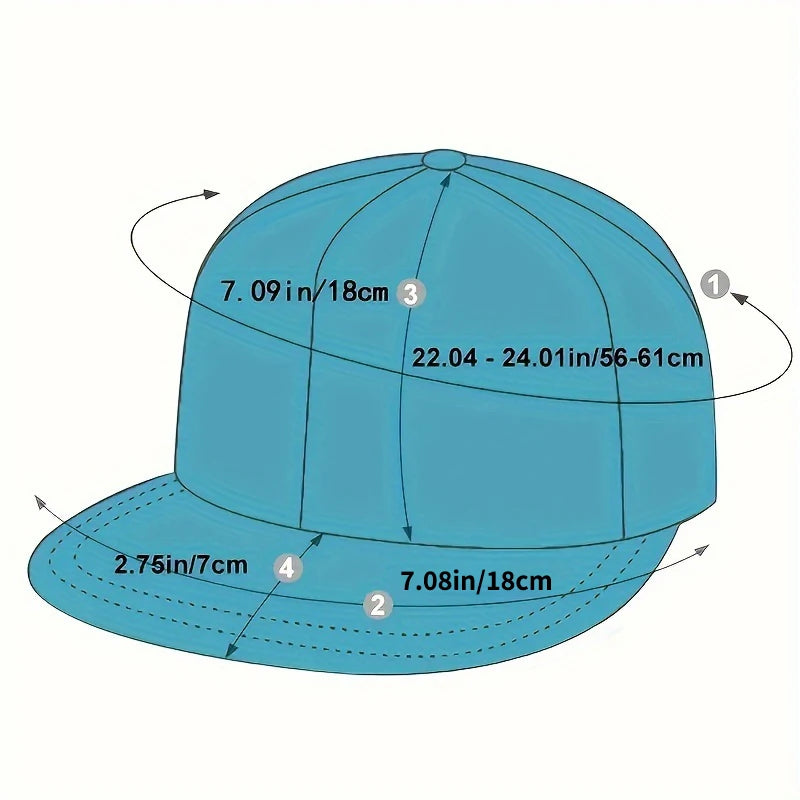 Casual Hip-Hop Punk Letter Embroidered Flat-Brimmed Snapback Cap