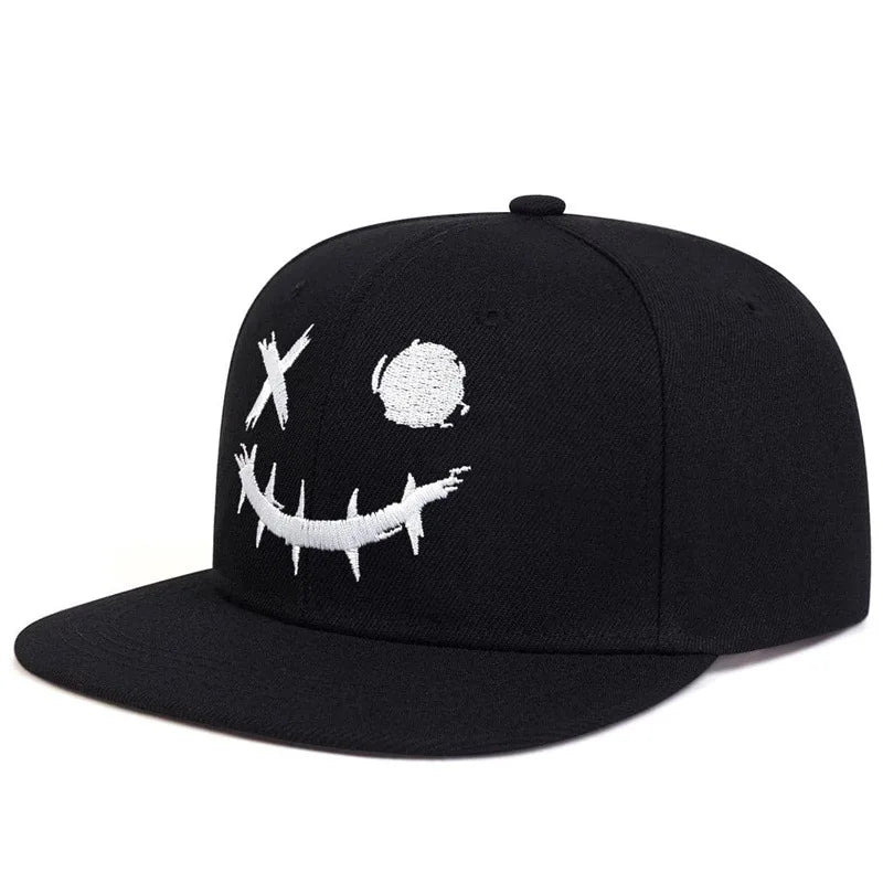 Unisex XO Smiling Face Embroidery Hip-hop Hats Outdoor