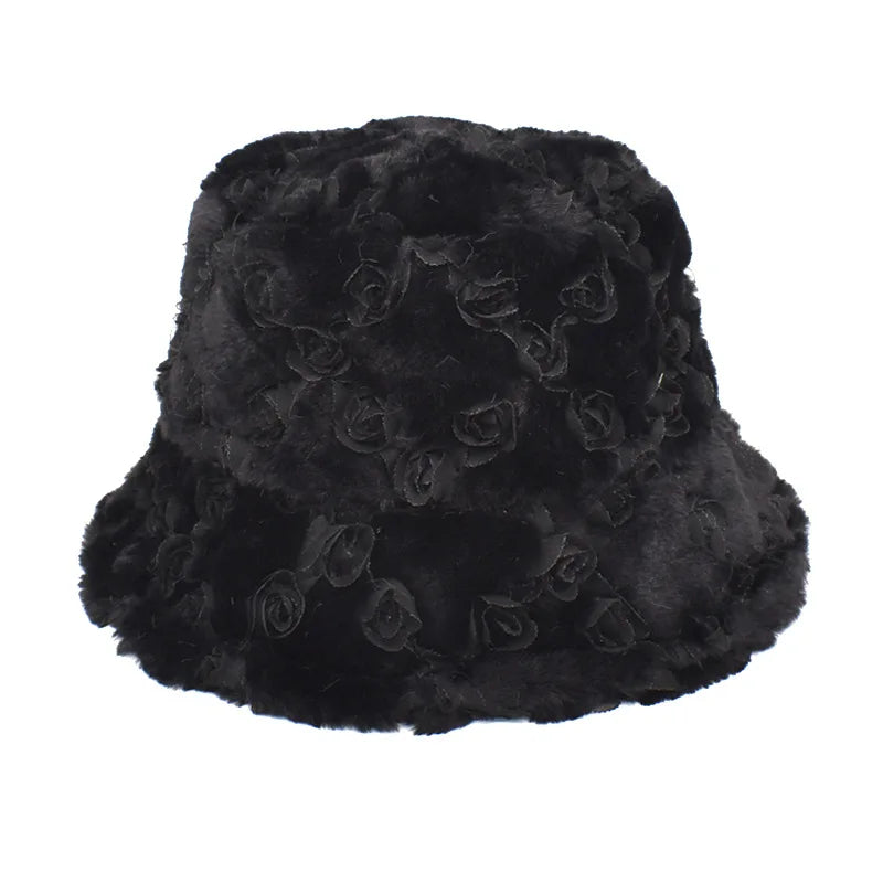 Winter Bucket Hat Women's Fashion Leopard Panama Warm Hat For Women