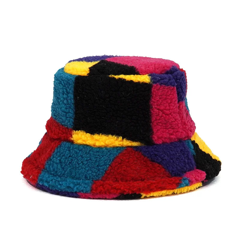 Winter Bucket Hat Women's Fashion Leopard Panama Warm Hat For Women
