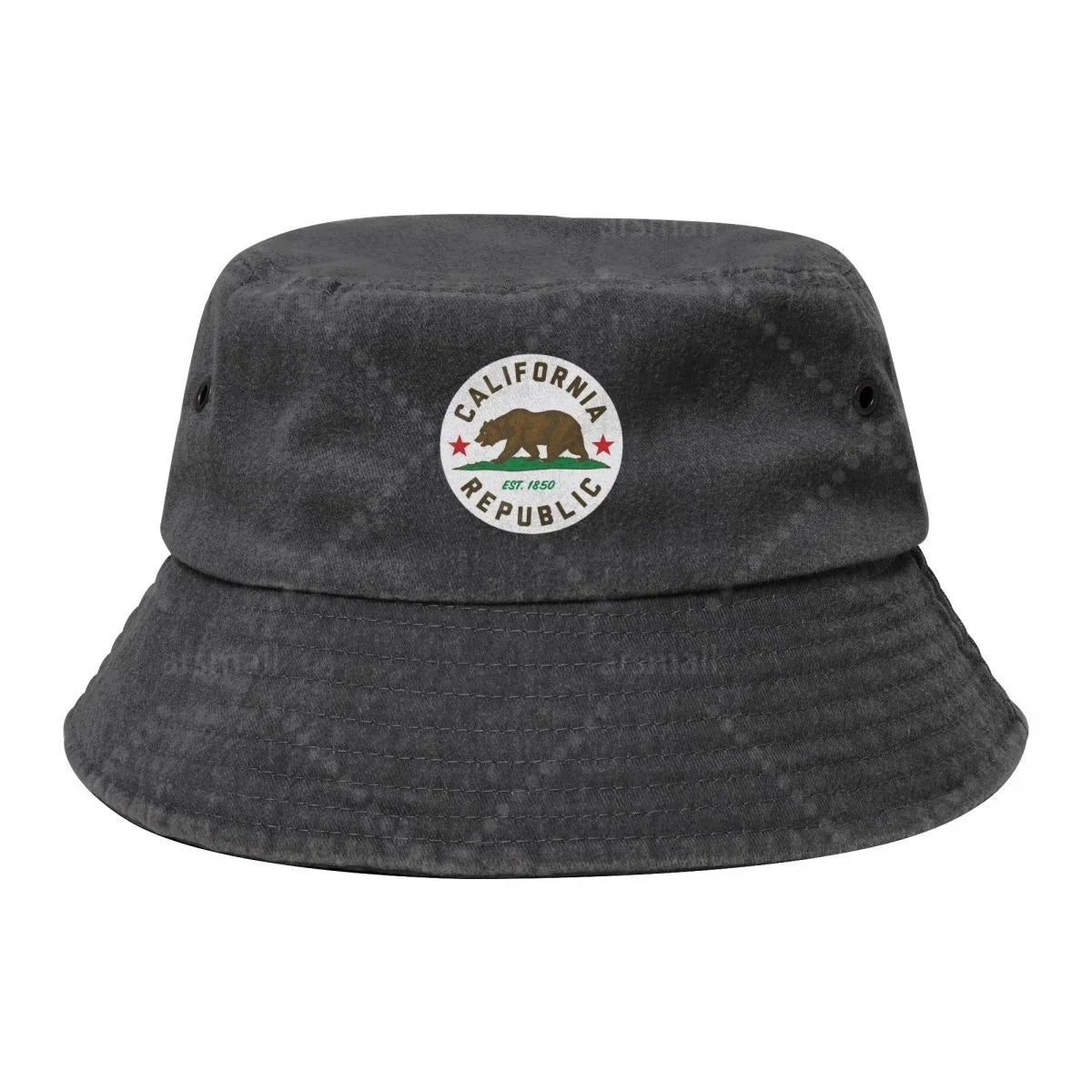 California Republic Sticker Unisex Cotton Bucket Hats