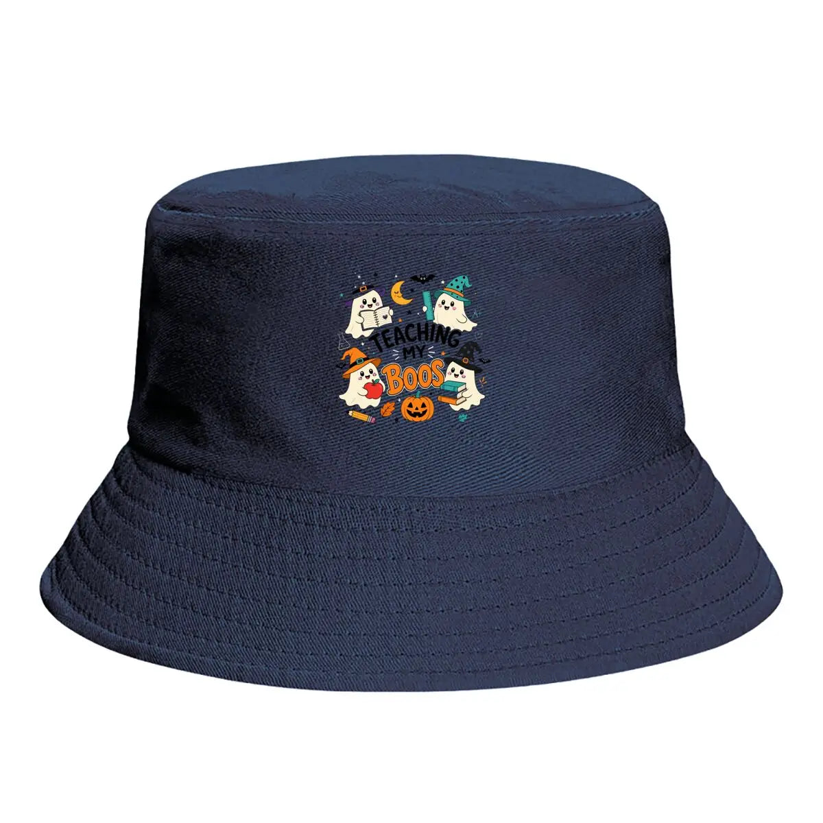 Cute Halloween Teacher Ghost Reading Fisherman Hat Bucket Hat