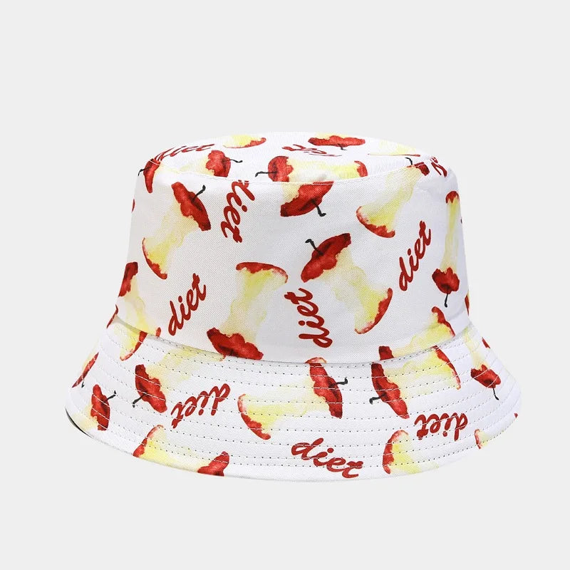 2022 18 Style Cotton Fruit Pattern Print Bucket Hat Fisherman Hat For Men And Women
