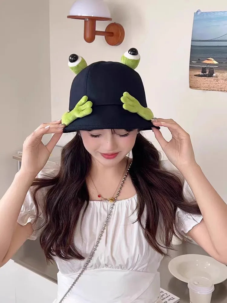2024 New Cute Big Eyes Frog Bucket Hats