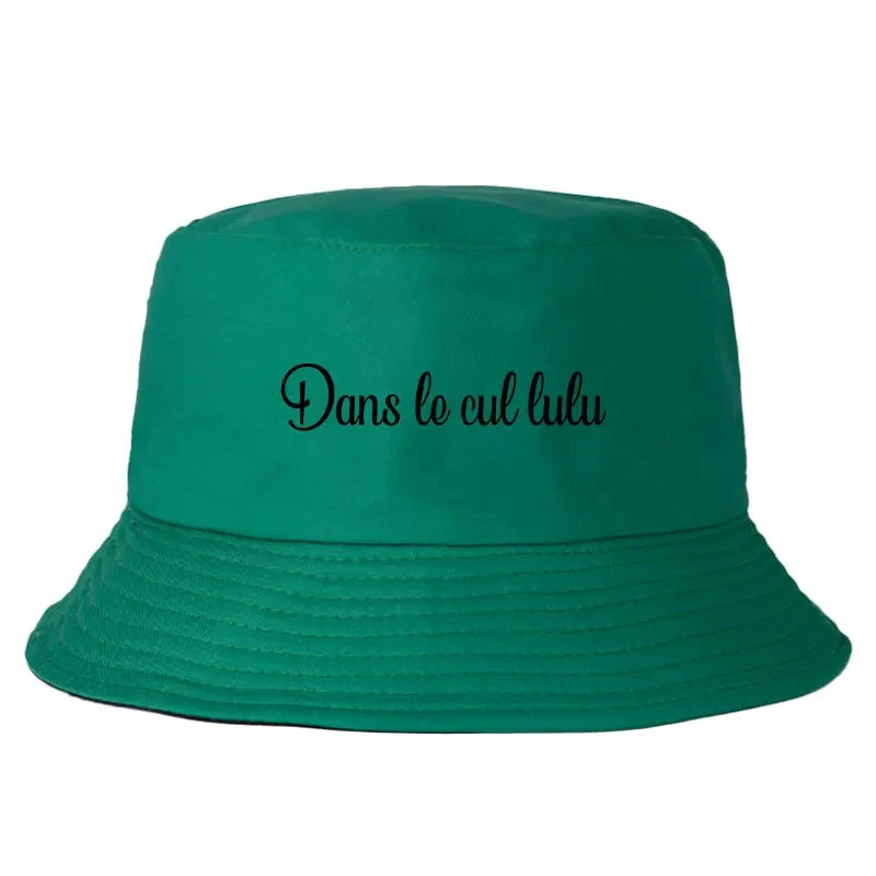Dans Le Cul Lulu Reversible Bucket Hat Funny French Slang Print Summer Reversible Edgy Streetwear Cap Men Women
