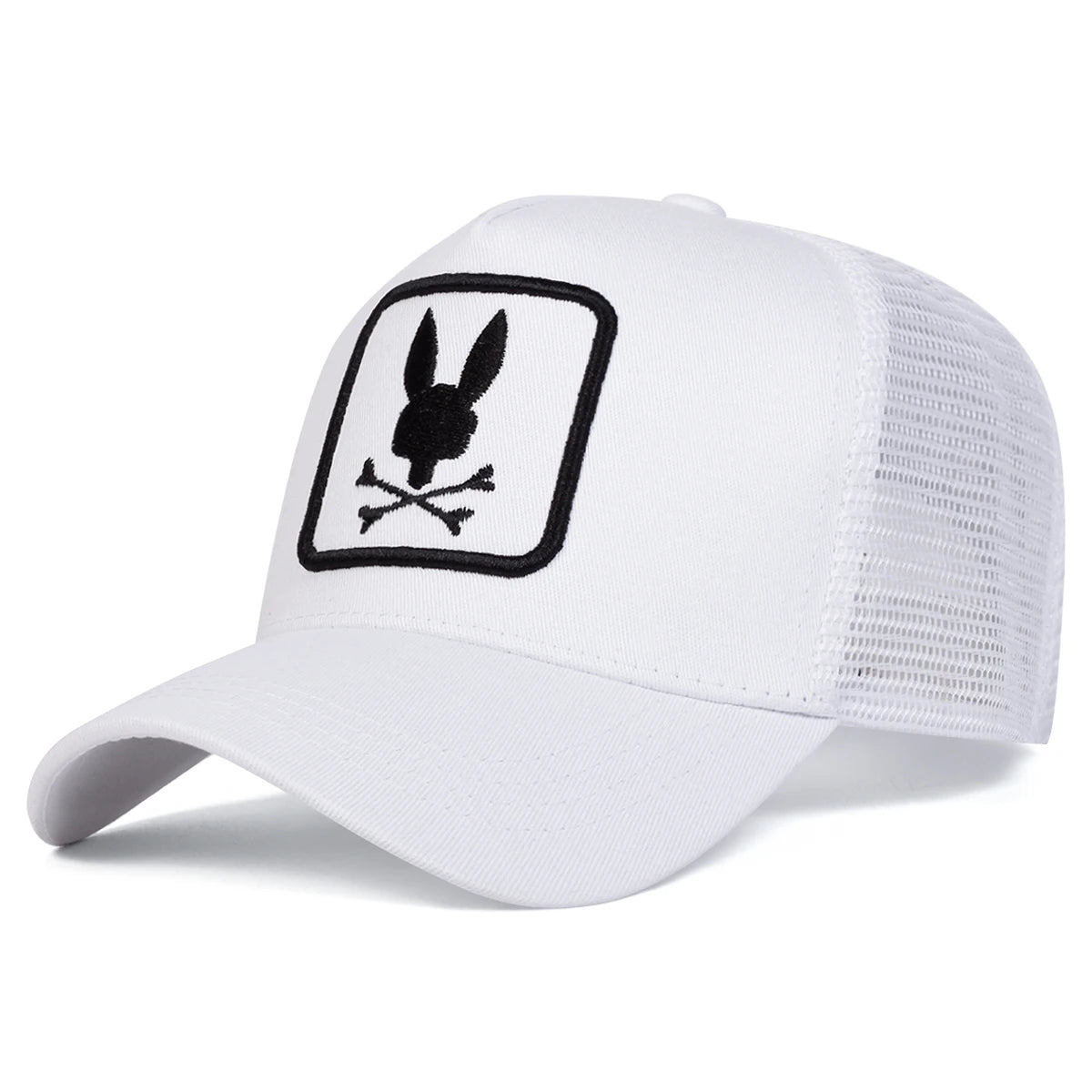Unisex Rabbit Head Embroidery Baseball Net Caps