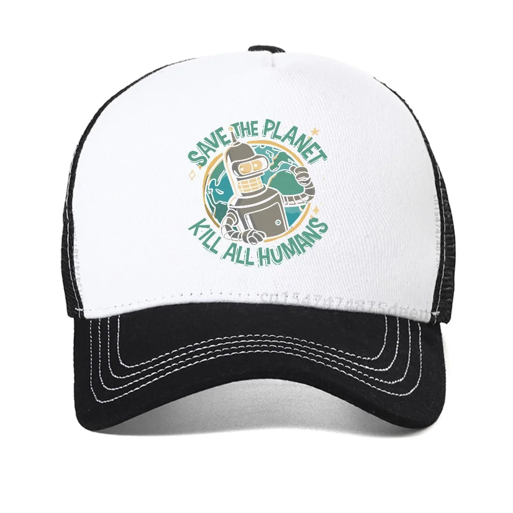 Save The Planet Kill All Humans Futurama Merch Baseball Cap