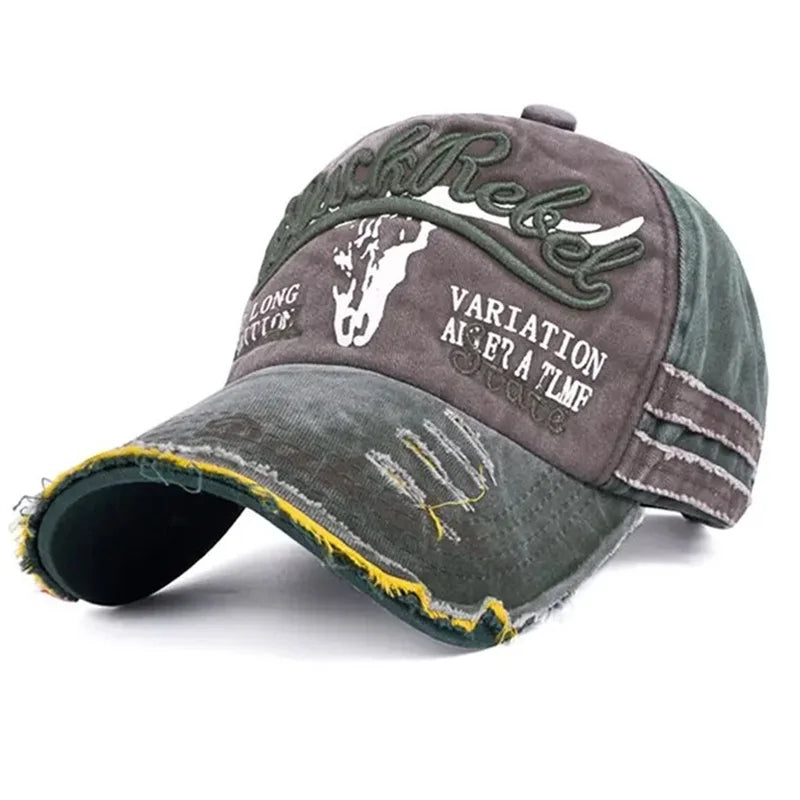 Unisex Washed Cotton Vintage Cap Letter Embroidery Baseball Cap