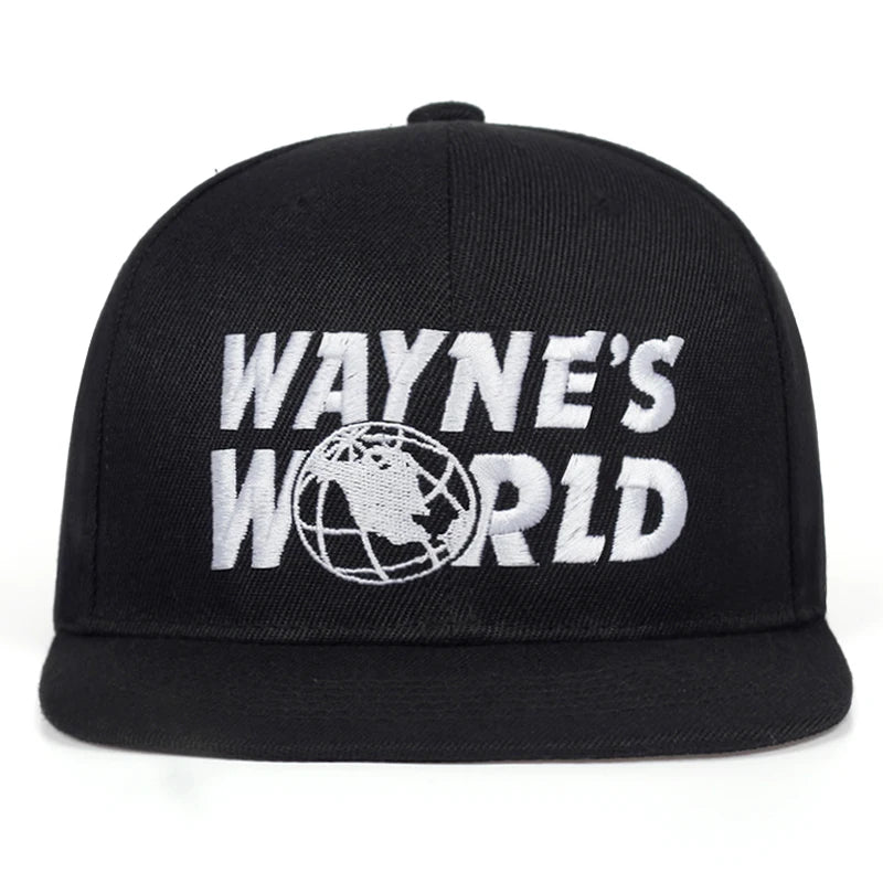 WAYNE'S WORLD Black Baseball Cap Fashion Style Embroidery Snapback Hat Men Women