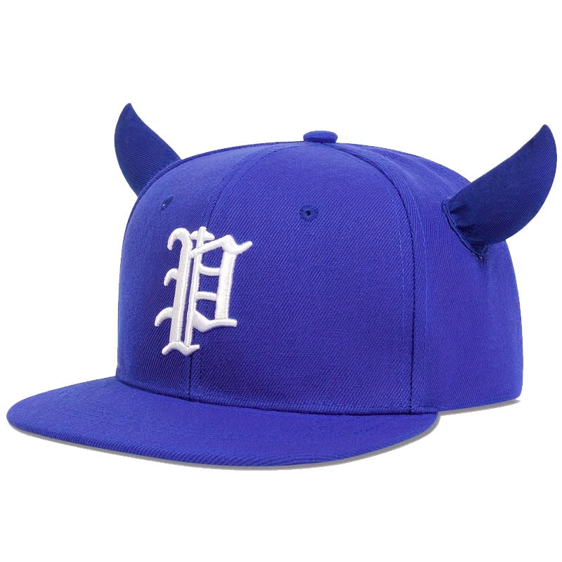 Unisex Personality Letter Embroidery Ox Horn Hip-hop Hats