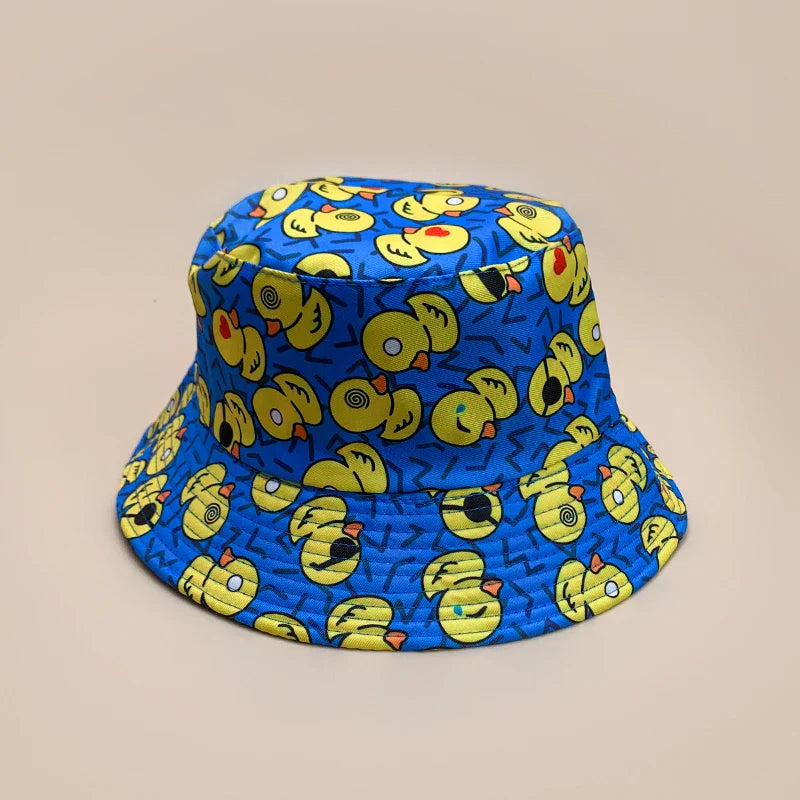 Cartoon Yellow Duck Bucket Hats New Unisex Cute