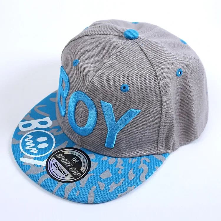 Unisex Kids Embroidered Hip Hop Snapback Cap