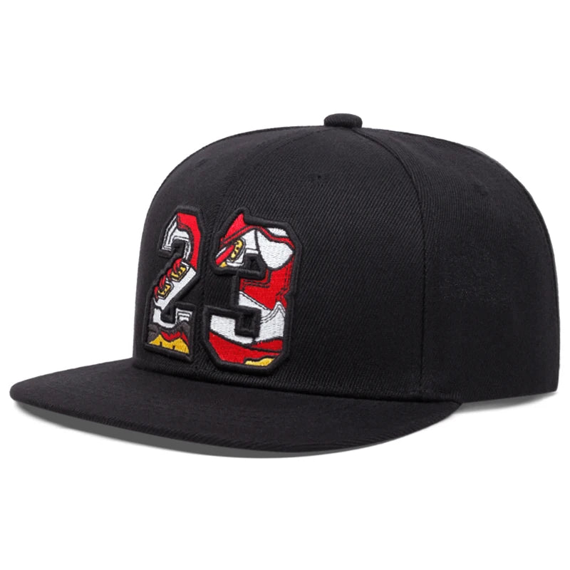 Digital 23 3D Embroidered Fashion Baseball Hat Sports Sunshade Hat Snapback Cap
