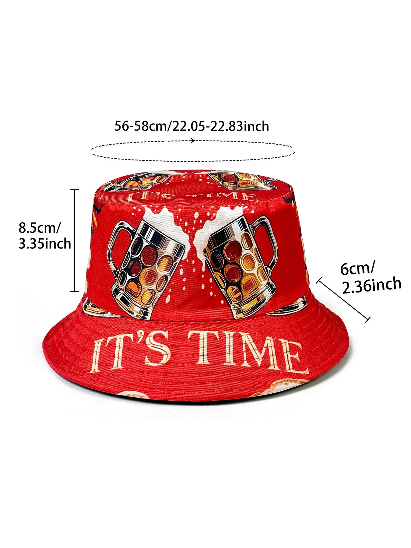 Beer Cheers 3D Graphic Reversible Bucket Hat