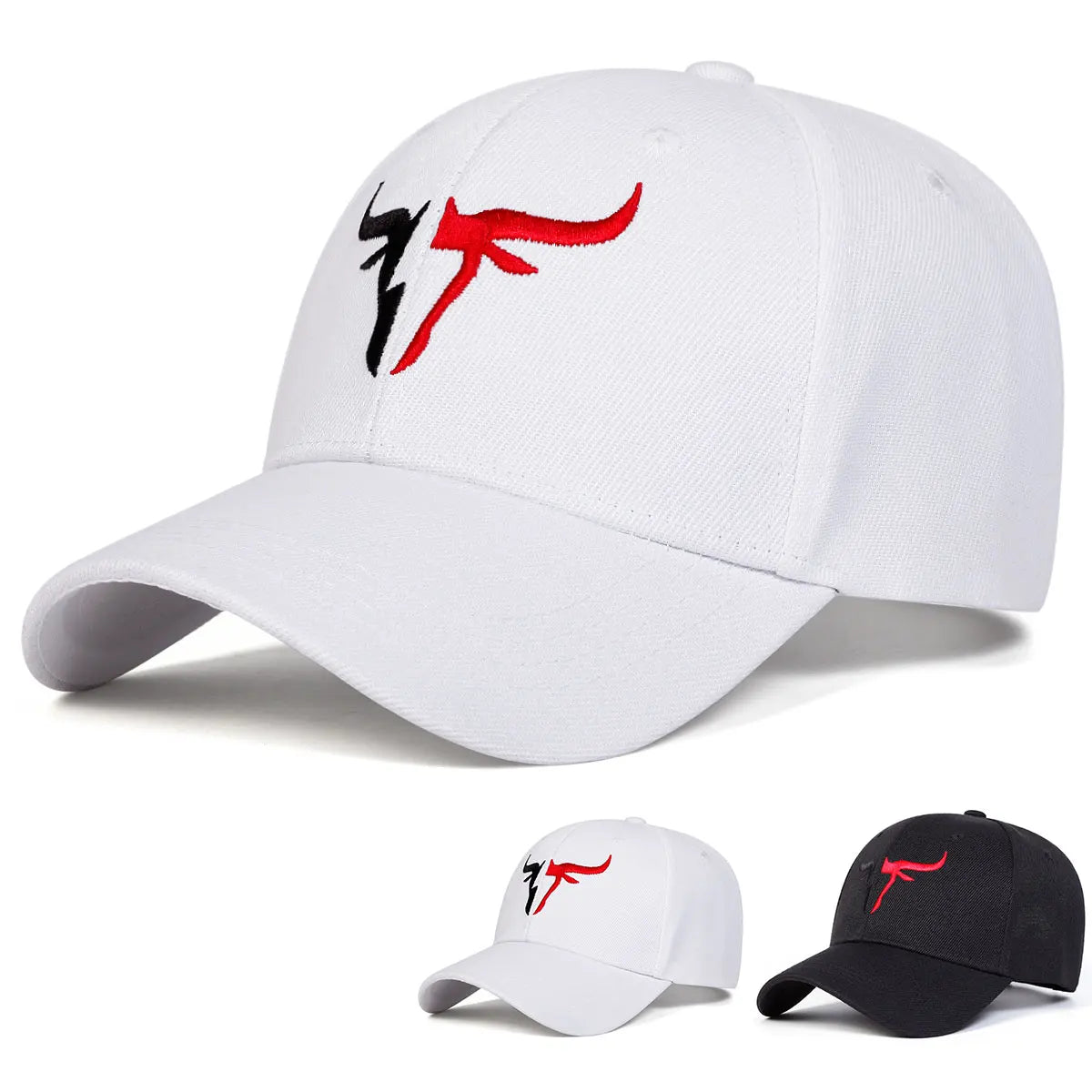 Unisex Personalized Bull Head Embroidery Baseball Caps