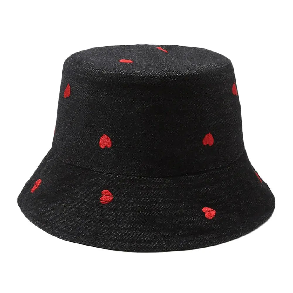 Summer Denim Bucket Hat UV Protection Wide Brim Sun Cap Panama Hat