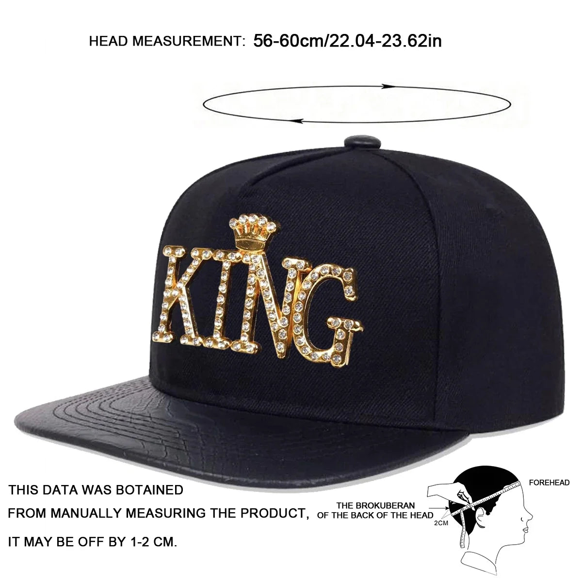 Unisex KING Letter Label Hip-Hop Hats Snapback Caps Baseball Caps Sunscreen Hat
