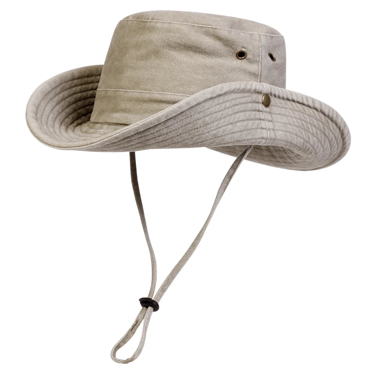 Men Big Eaved Solid color Washed Bucket Hats