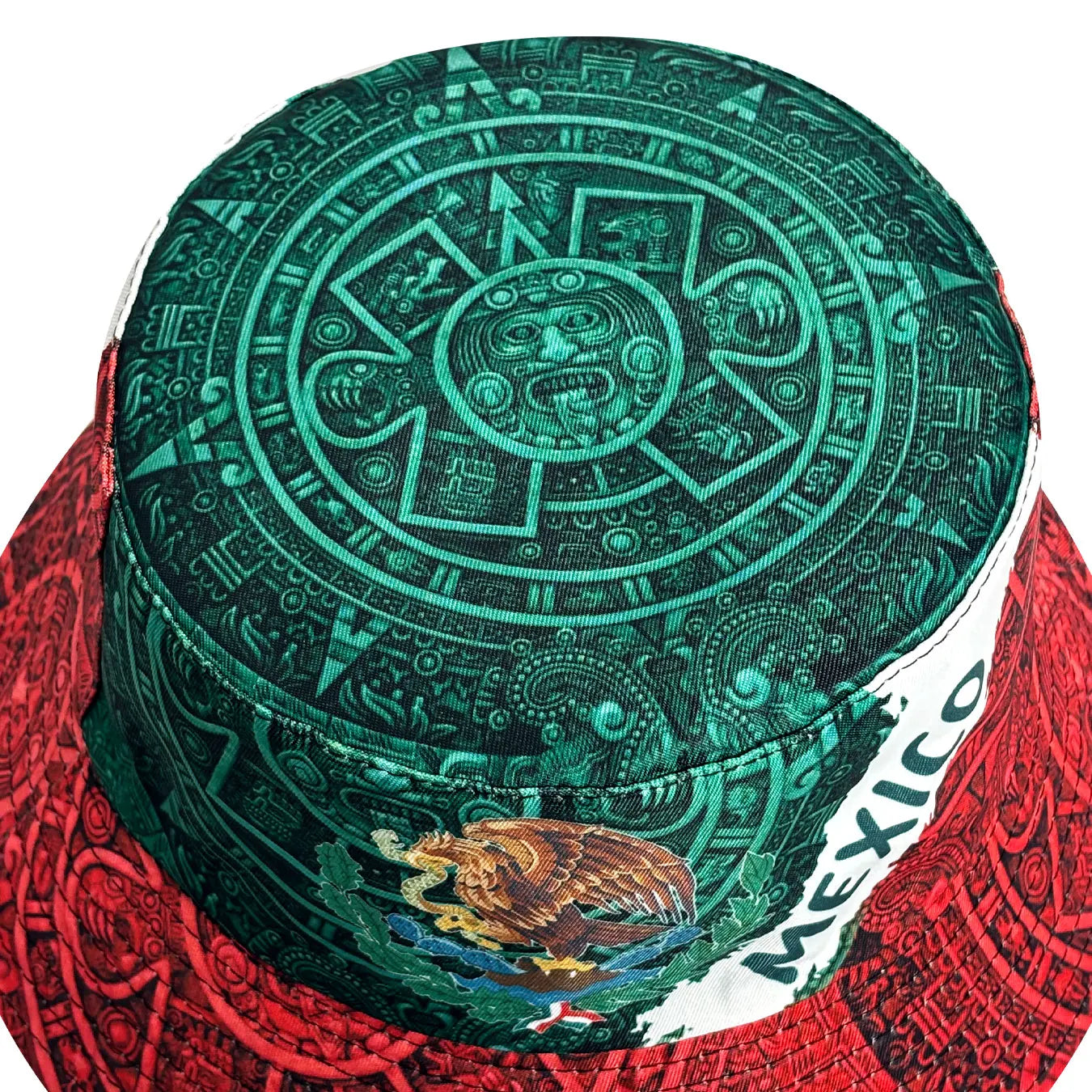 Mexican Flag Emblem Printed Bucket Hat