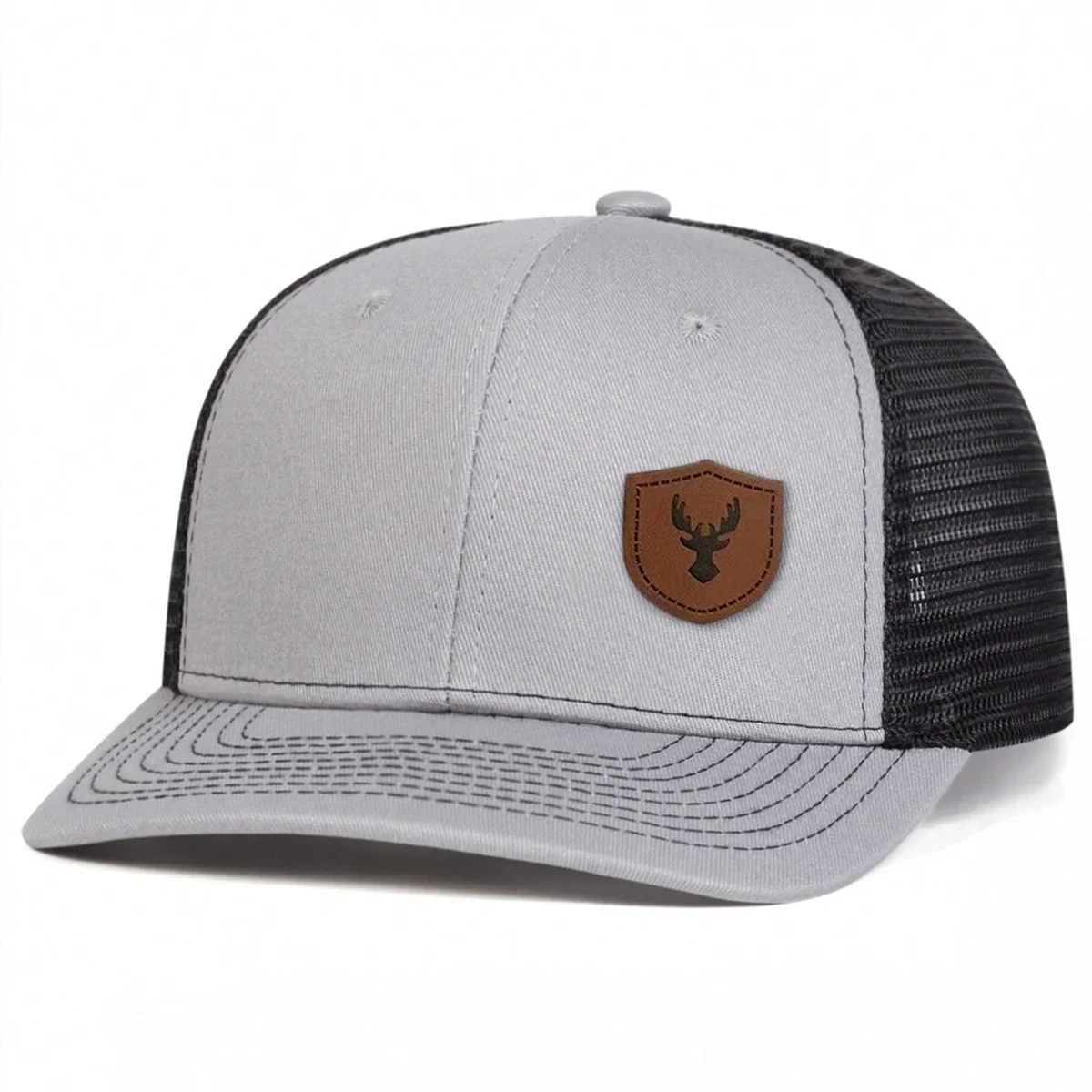 Unisex Deer Antlers Leather Label Baseball Net Caps
