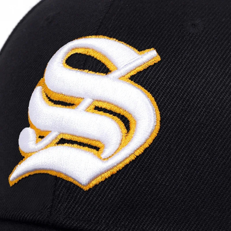 Unisex S Letter Side Tiger Embroidery Baseball Caps Hip Hop Hat Sunscreen Hat