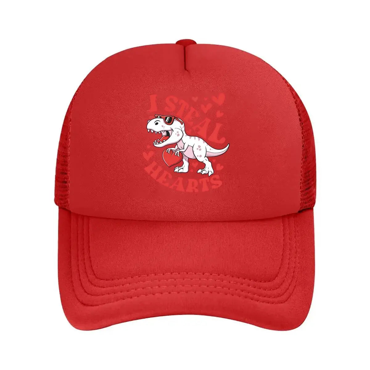 Dinosaur I Steal Hearts Graphic 2026 Mesh Baseball Cap