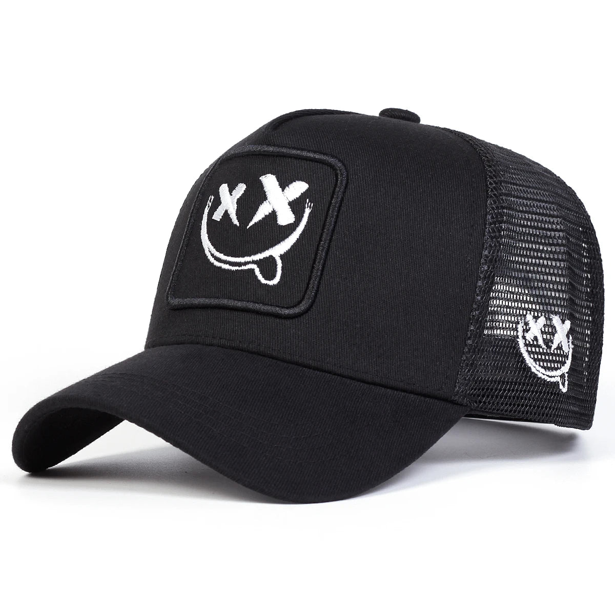 Unisex XX Smiling Face Embroidery Baseball Caps Hip Hop Hat Sunscreen Hat