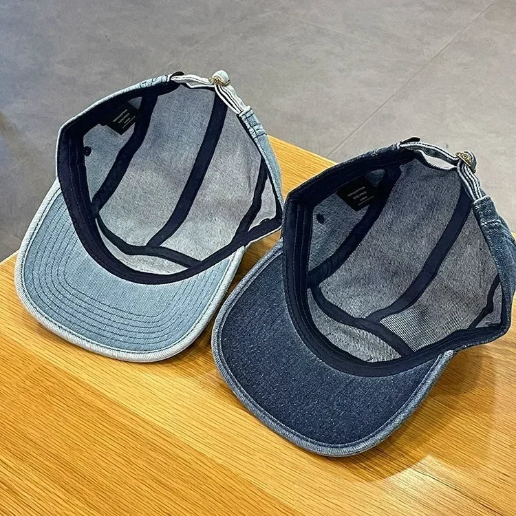 Vintage Flat Brim Denim Baseball Caps Male