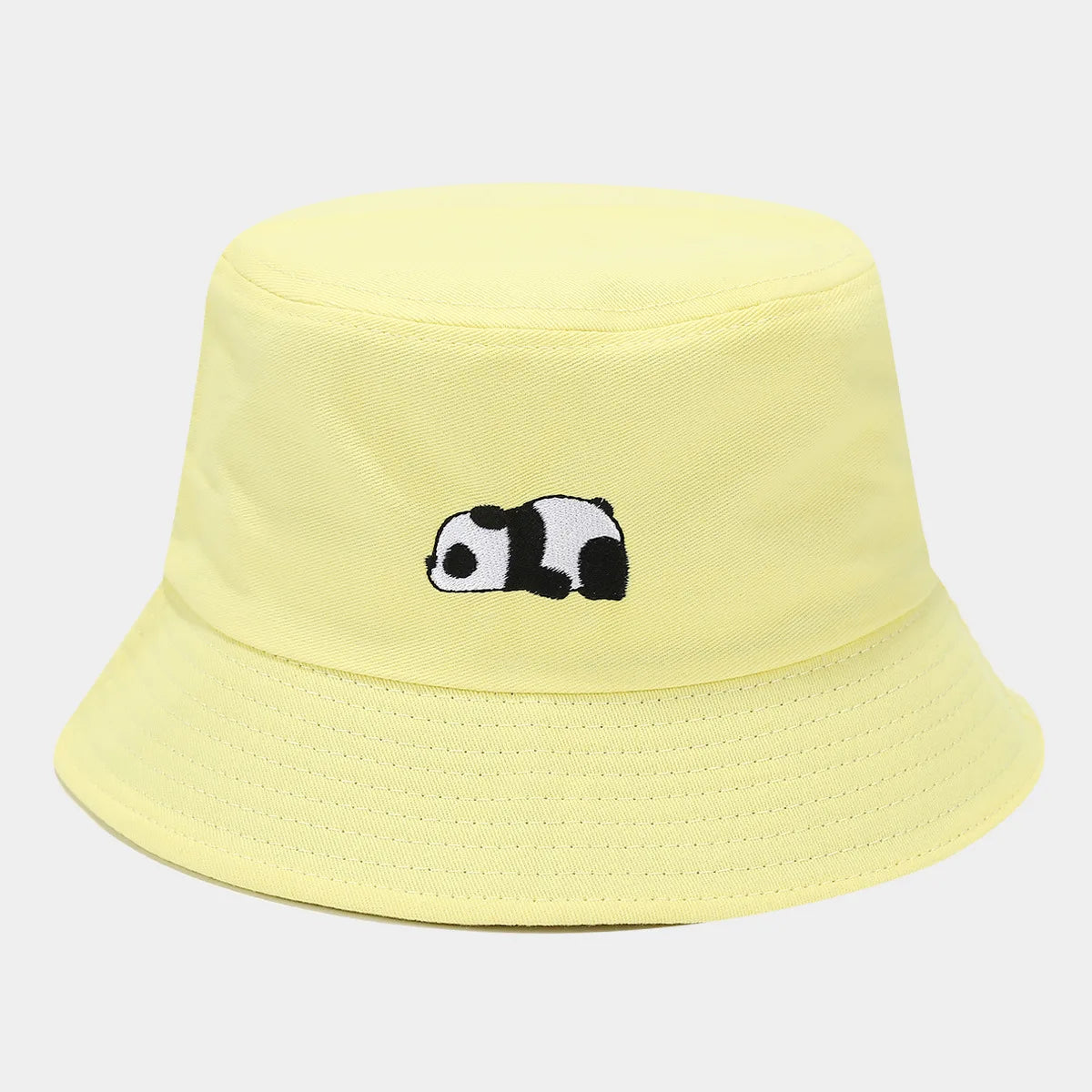Fashion Cartoon Panda Funny Black White Bucket Hat For Men Women