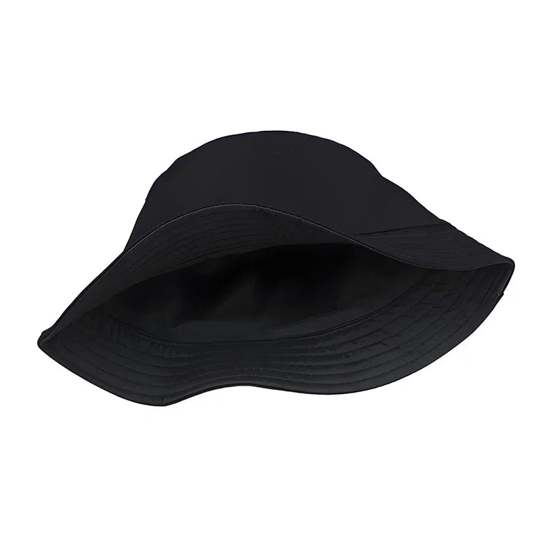 Black Bucket Hat With Skull & Rose Summer Fishing Hat For Men Women