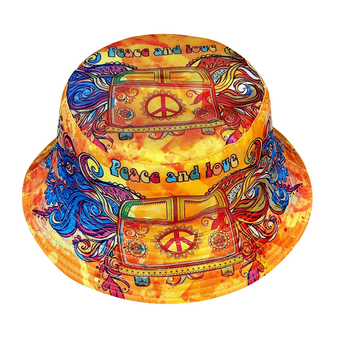 Peace and Love Colorful Fisherman Hat Foldable Fashionable Bucket Hat
