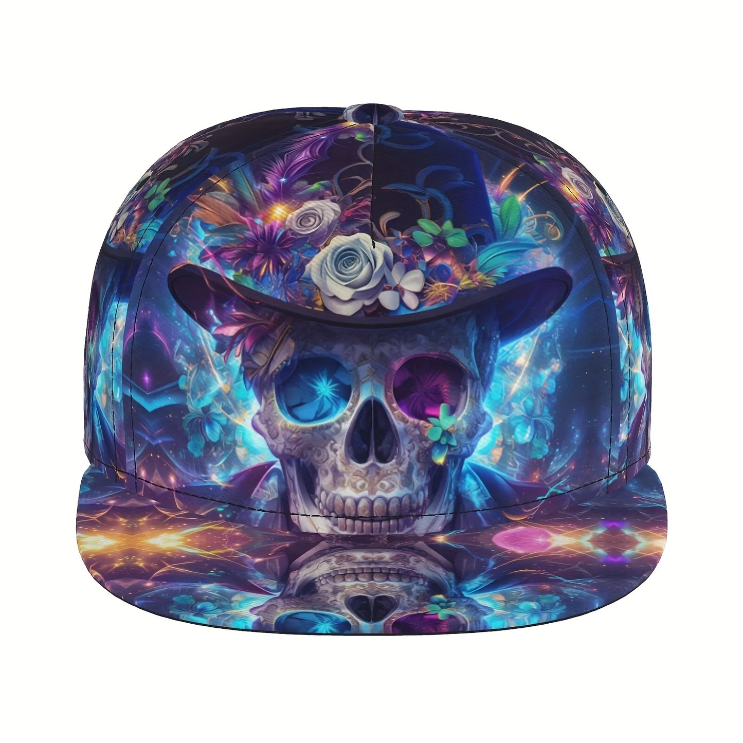 Unisex Skull Print Snapback Cap