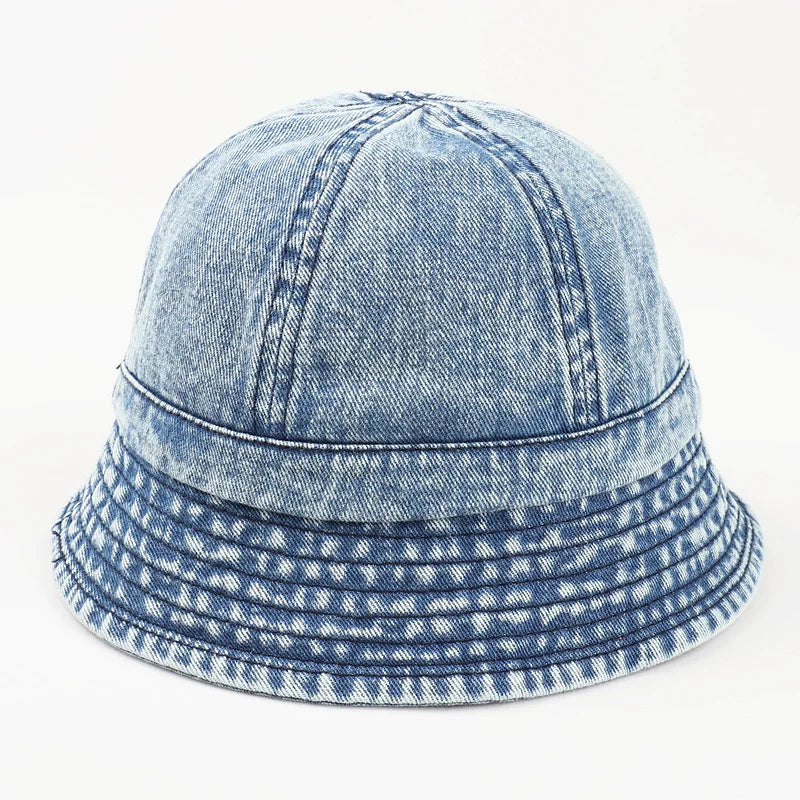 Denim Bucket Hat Women Fisherman's Hat Bucket Hat Unisex Bob Caps Hip Hop Gorros Men