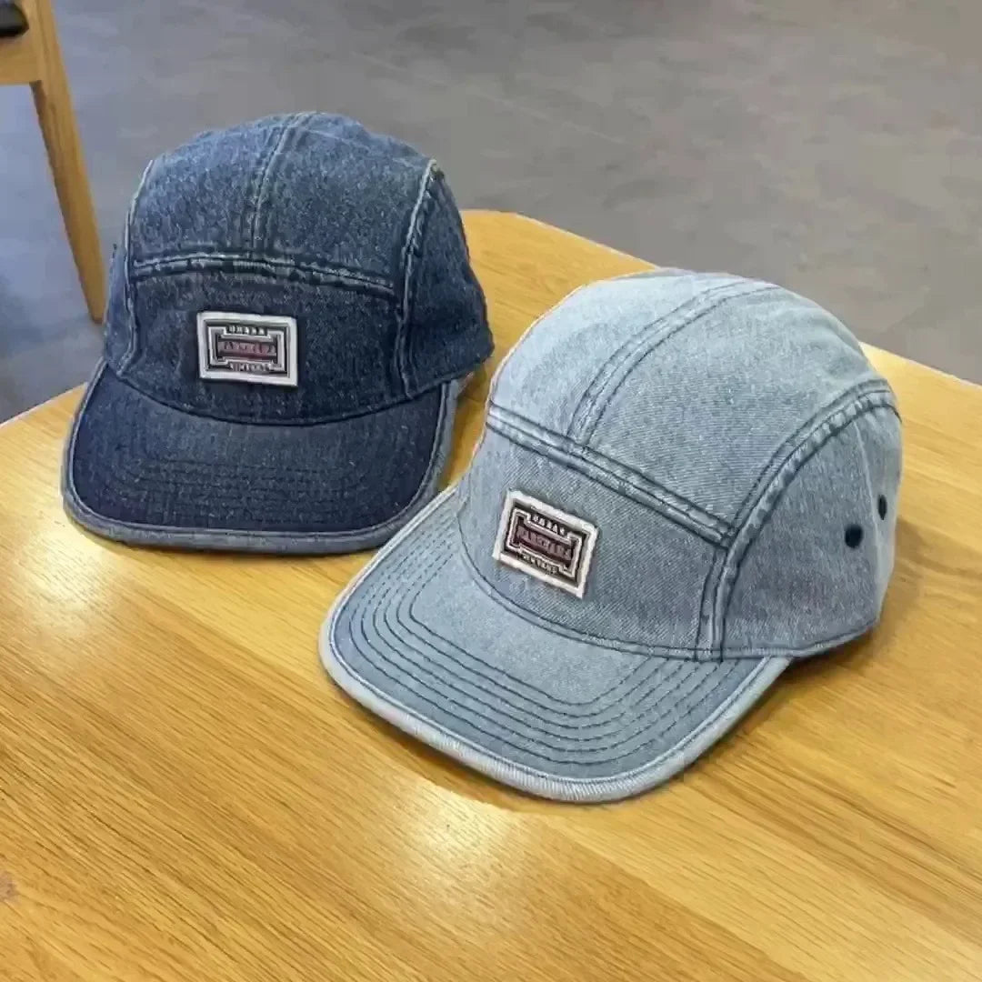 Vintage Flat Brim Denim Baseball Caps Male