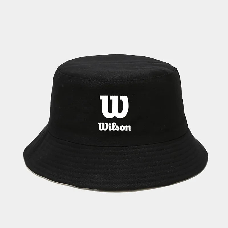Wilson Logo Printed Bucket Hat Foldable Fisherman Cap For Men Women