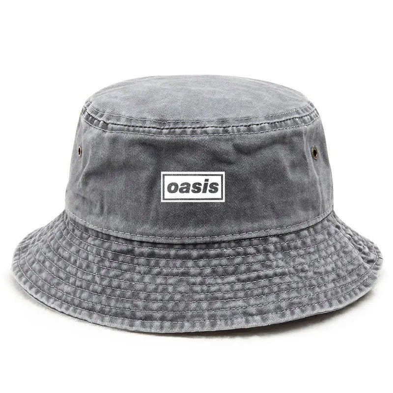 Vintage Oasis Bucket Hat Washed Fishing Hat for Men Women